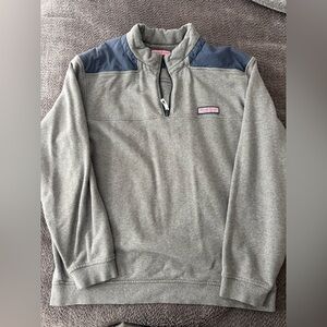 Vineyard Vines 1/4 Zip Gray Pullover Shep Shirt